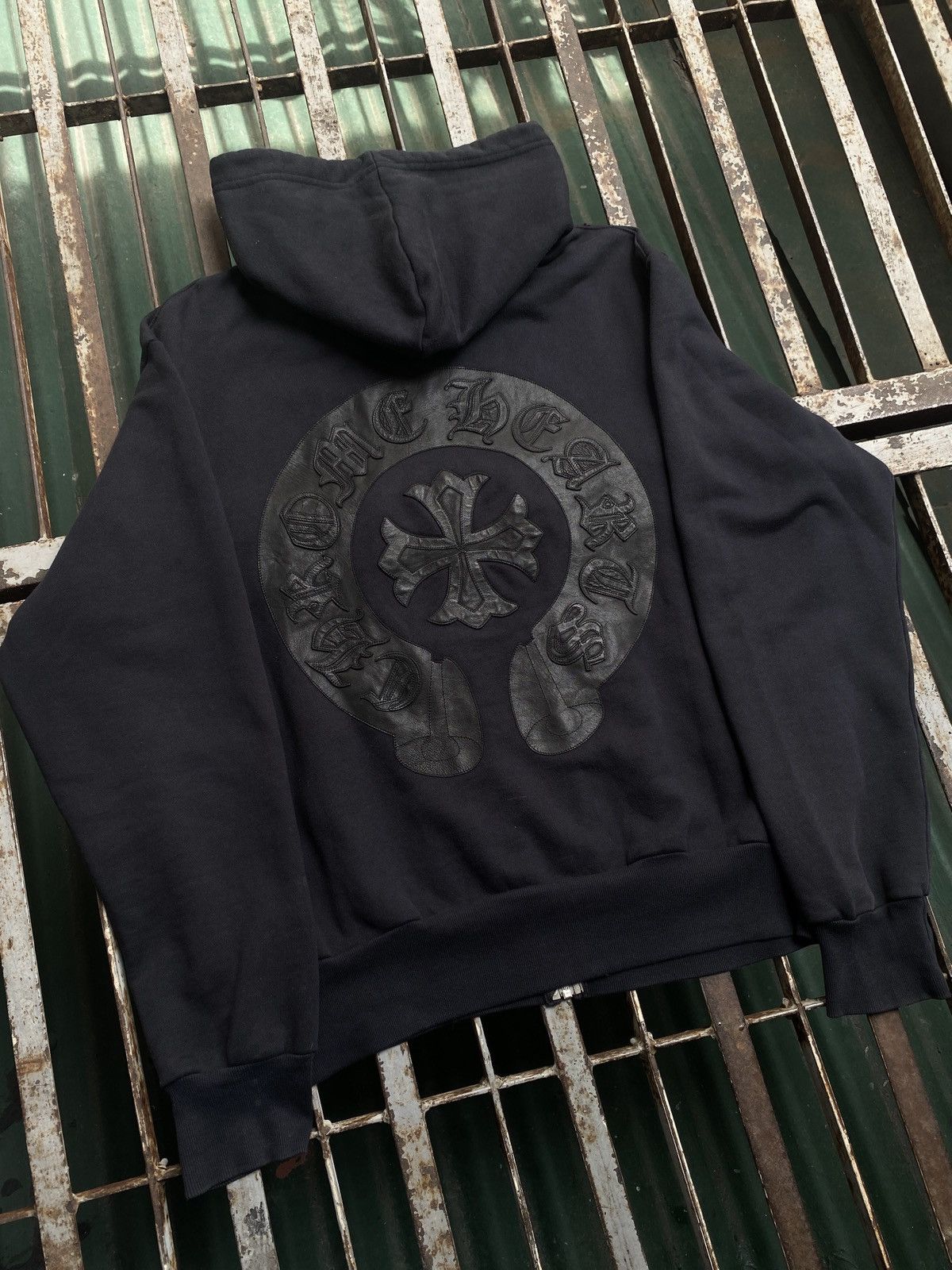 Chrome Hearts SOLD! JAPAN EXCLUSIVE - Leather Horseshoe Cross Patch Zip Up Size US XXL / EU 58 / 5 - 2 Thumbnail