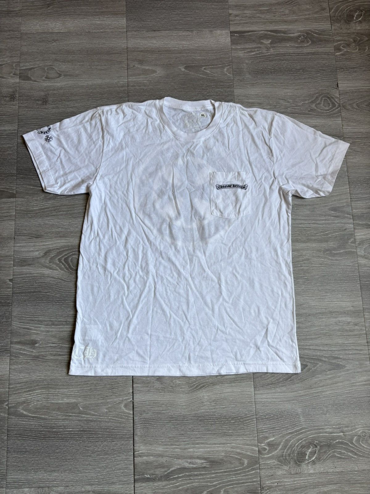 Chrome Hearts Chrome Hearts Yellow Cross Plus White Tee Size US XL / EU 56 / 4 - 4 Thumbnail