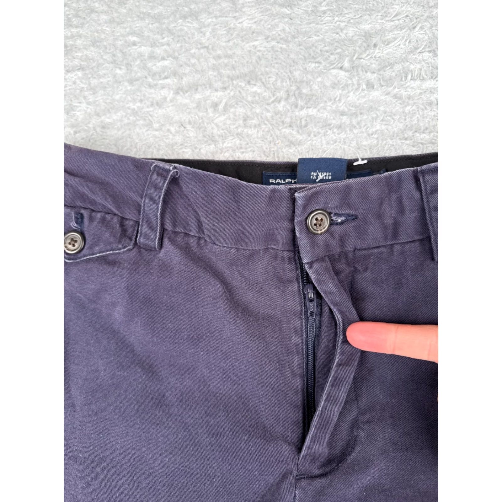 Polo Ralph Lauren VINTAGE Ralph Lauren Sport Shorts Womens 6 Denim Chino 100% Cotton Purple 30x11 Moderate Fit Womens Size 28" / US 6 / IT 42 - 6 Thumbnail
