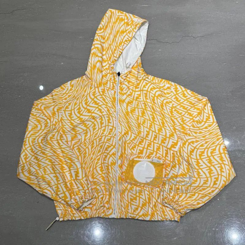 Fendi Fendi Yellow Nylon Double F Women's Jacket . Size L / US 10 / IT 46 - 1 Thumbnail