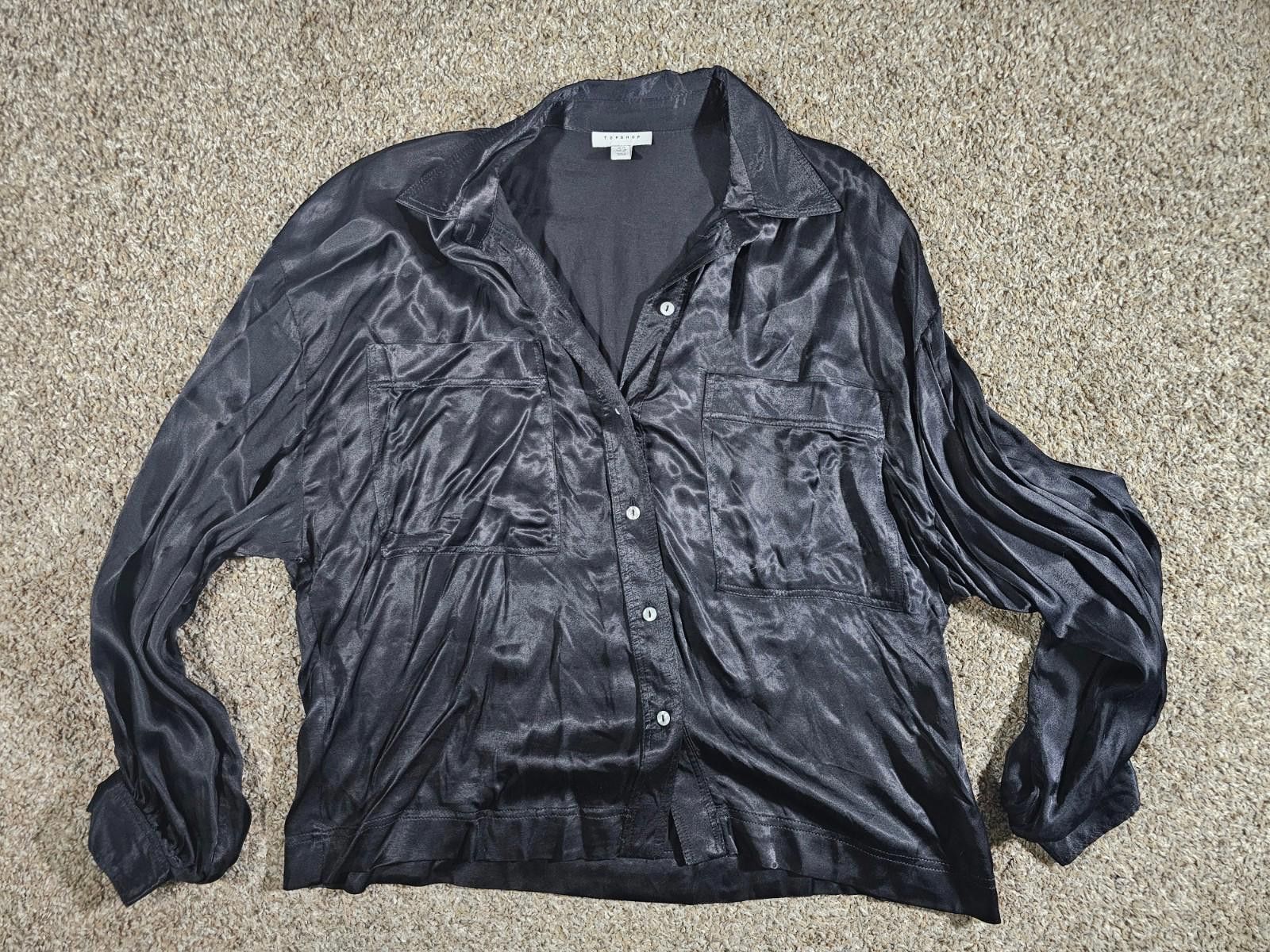 Topshop Topshop US10 Black Button up Size L / US 10 / IT 46 - 1 Thumbnail
