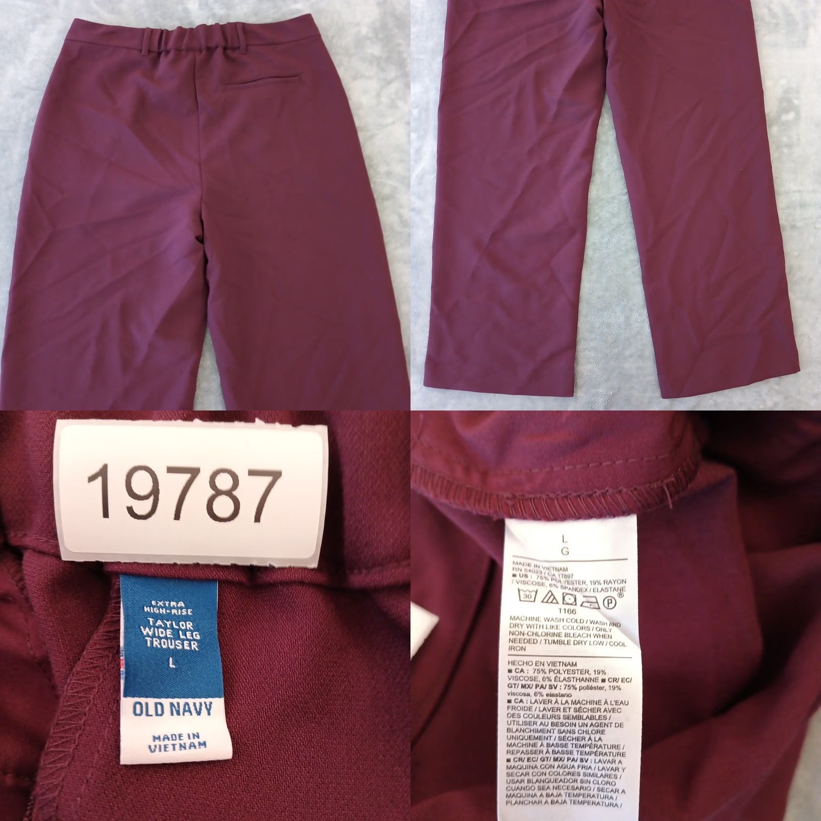 Old Navy Old Navy Pants Womens Large Purple Wide leg Pleated Front Pockets Tailored Dress Pants Size 36" / US 14 / IT 50 - 8 Thumbnail
