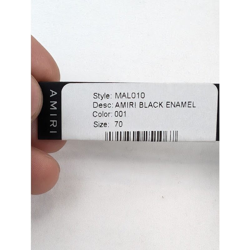 Amiri o1rshd1 Size: 70 / Pebbled Enamel Belt in Black Size 26 - 17 Thumbnail