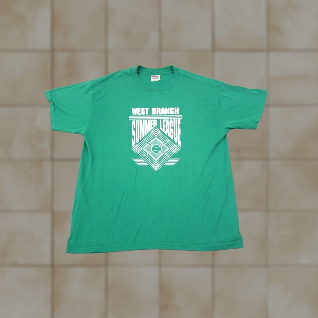 Hanes Vintage Hanes Shirt Adult Large Green Baseball Summer Little League Made in USA Size US L / EU 52-54 / 3 - 1 Thumbnail