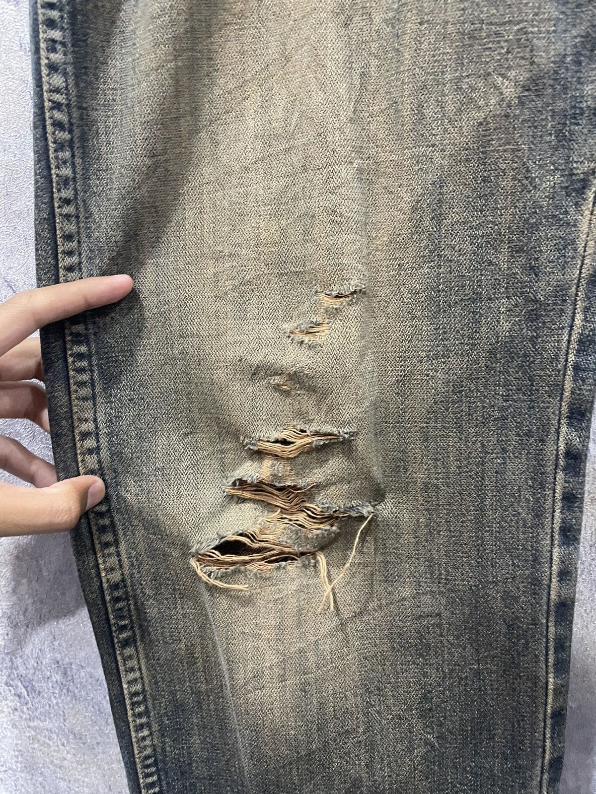 Japanese Brand × Vintage × Wrangler 🔥🔥Vintage wrangler distressed denim thrashed🔥🔥 Size US 32 / EU 48 - 9 Thumbnail