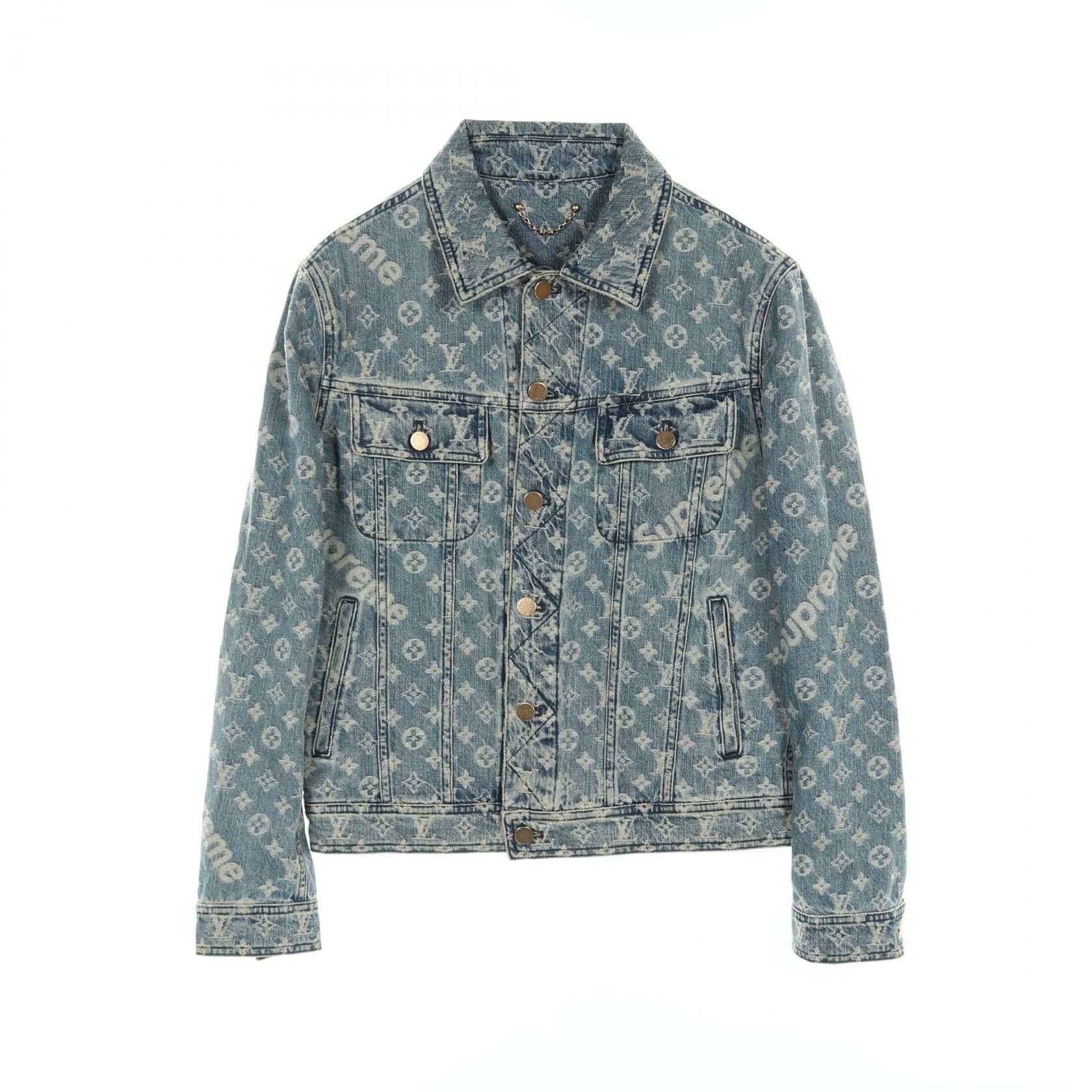 Louis Vuitton Louis Vuitton Louis Vuitton × Supreme Monogram Jacquard Cotton Jacket Limited Cotton Outerwear HDA91WALL Size ONE SIZE - 1 Thumbnail