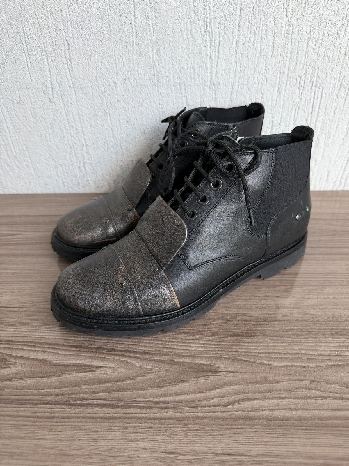 Neil Barrett Fw12 Armour studded zip boots Size US 8.5 / EU 41-42 - 1 Thumbnail