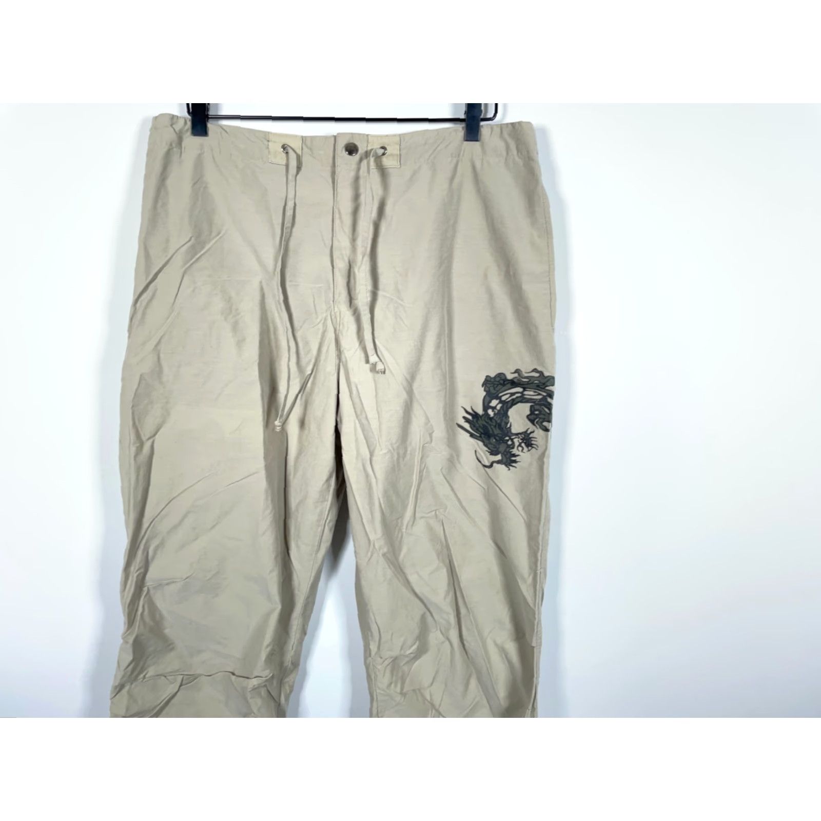Vintage VINTAGE Utility Pants Baggy Fit Dragon Print Beige 36 x 30 Men's Size US 37 - 4 Thumbnail