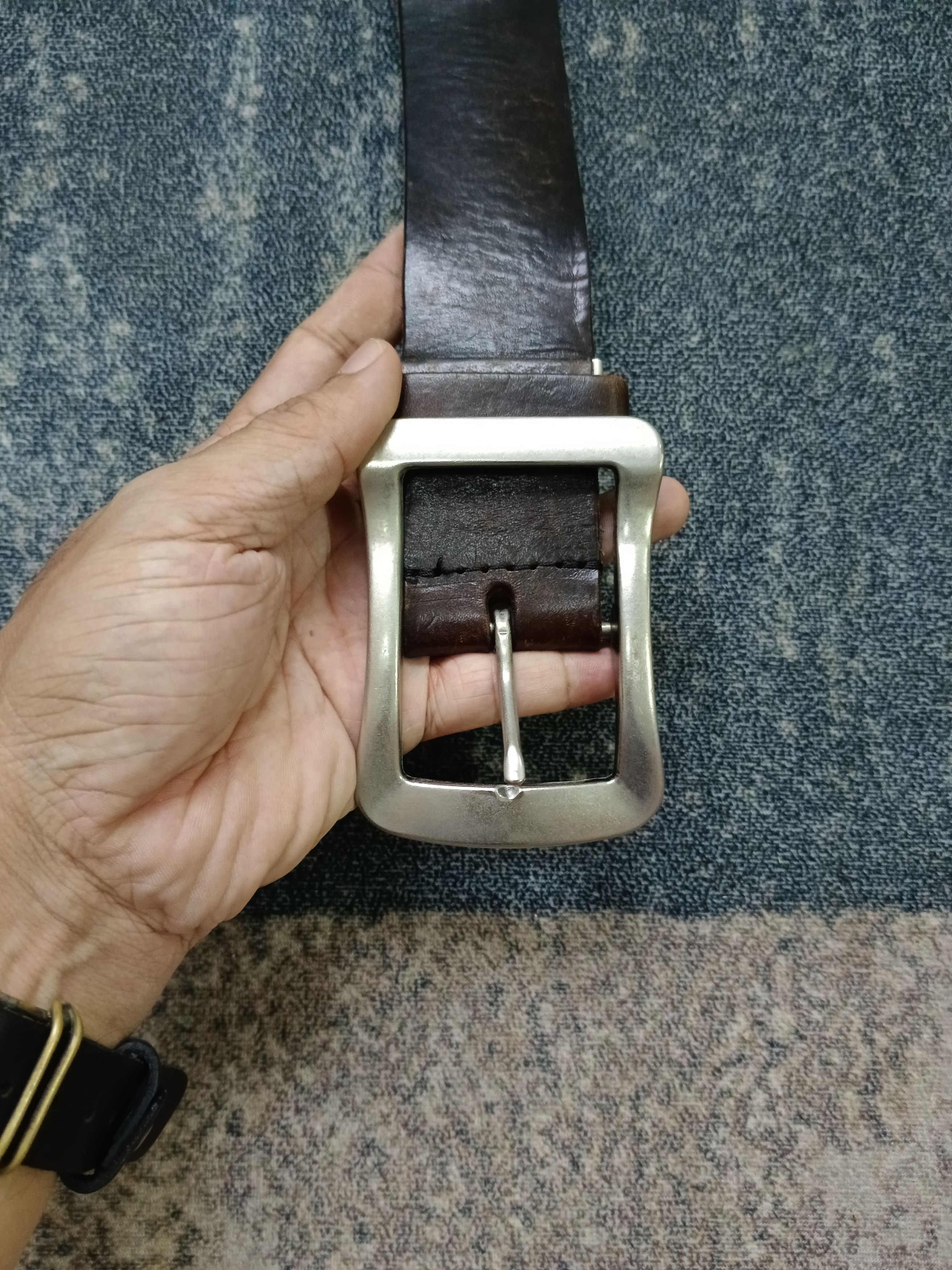 Leather UNBRANDED PATINA LEATHER BELT STUDDED(SIZE 30-37 INCH) Size ONE SIZE - 4 Thumbnail