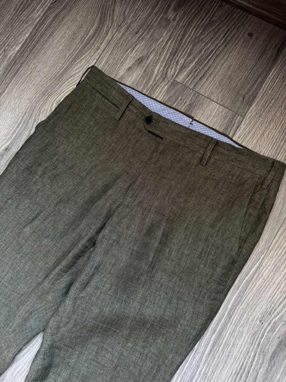 Other Germano Linen Trousers in Khaki Green 48 Size US 32 / EU 48 - 4 Thumbnail