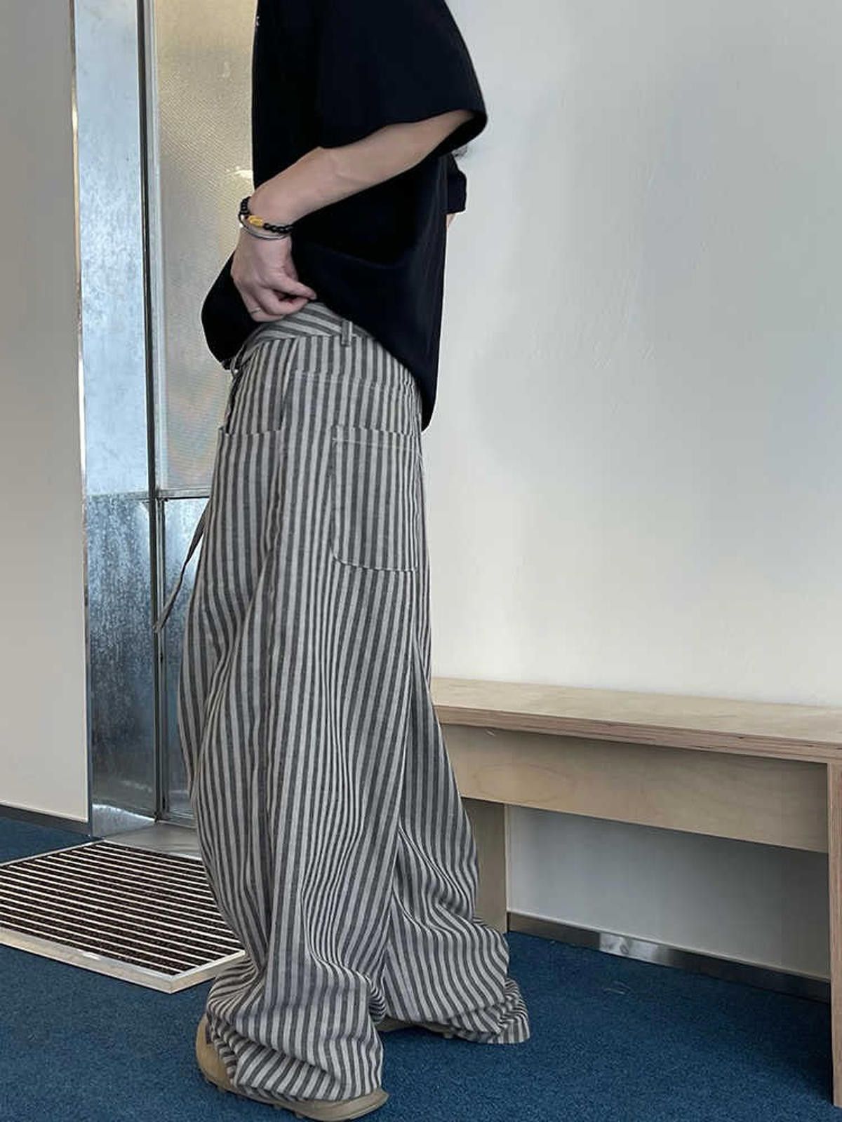 Other Striped Loose Baggy Wide-Leg Pants / Trousers Size US 32 / EU 48 - 6 Thumbnail