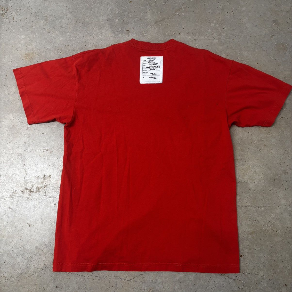 Vetements Vetements AW 20 work in progress red cotton t-shirt Size US XXL / EU 58 / 5 - 1 Thumbnail