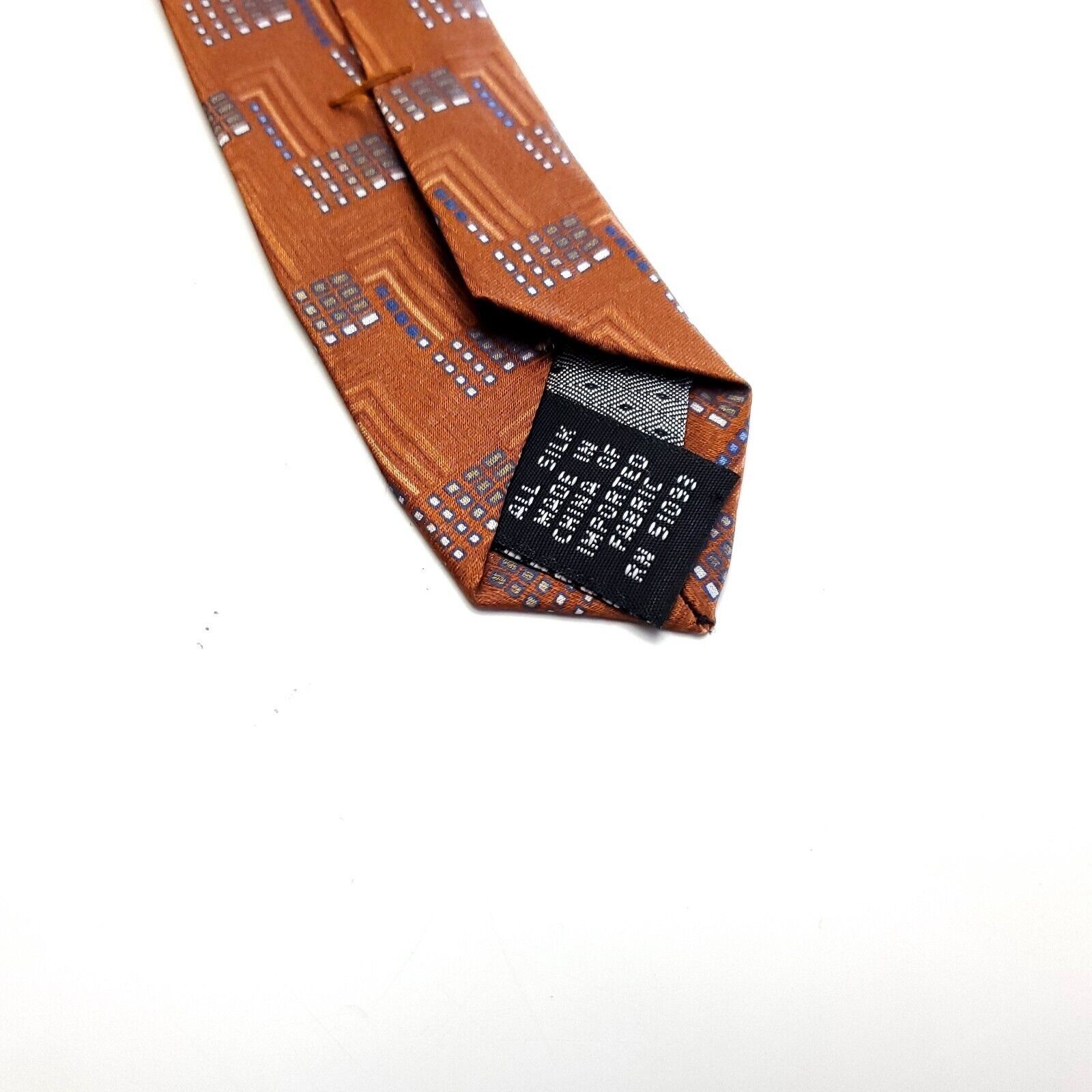Croft & Barrow Croft & Barrow Orange Geometric Print Wide Silk Tie Size ONE SIZE - 4 Thumbnail