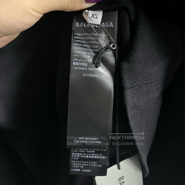 Balenciaga Balenciaga Black Letter Heart Pattern Printed Casual Sweat Size US XS / EU 42 / 0 - 4 Thumbnail