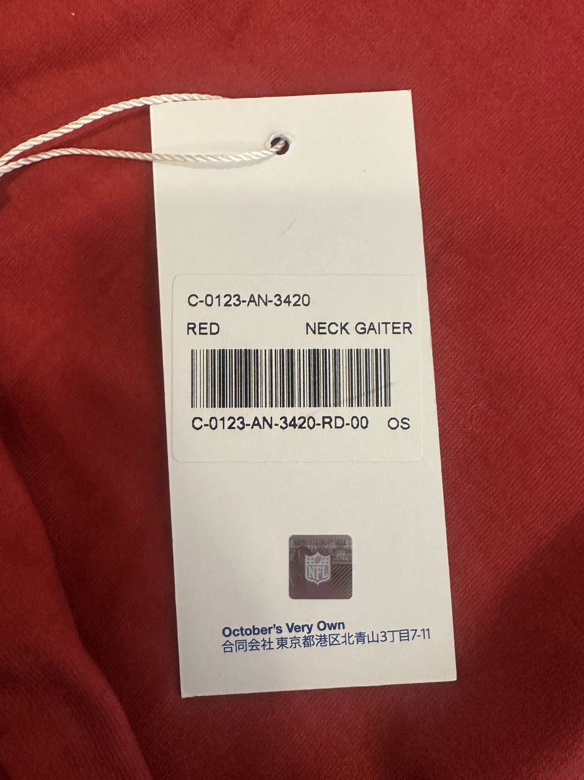 NFL × October's Very Own OVO x NFL San Francisco 49ers Neck Gaiter - new w tags RARE Size ONE SIZE - 6 Thumbnail