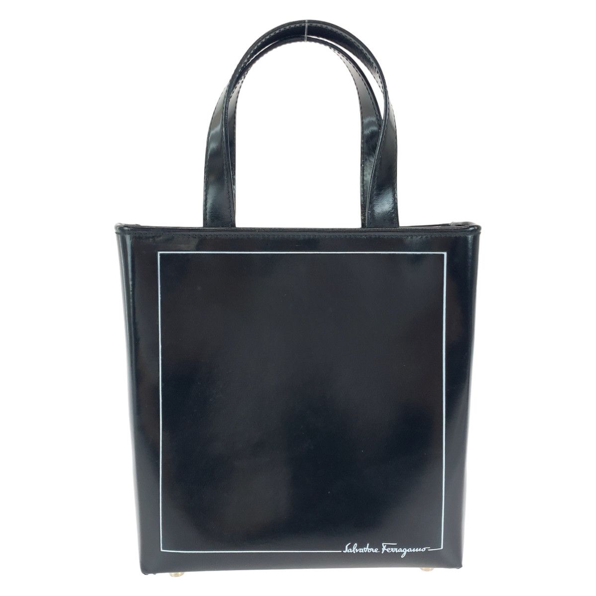 Salvatore Ferragamo Salvatore Ferragamo Salvatore Ferragamo Patent Leather Tote Bag Leather Tote Bag DJ218210 in Very Good Condition Size ONE SIZE - 1 Thumbnail