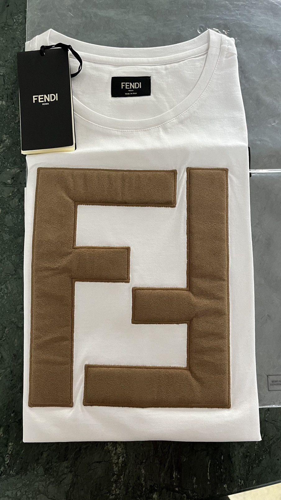 Fendi Fendi FF logo tshirt big logo 100% leather new with tags Size US S / EU 44-46 / 1 - 3 Thumbnail