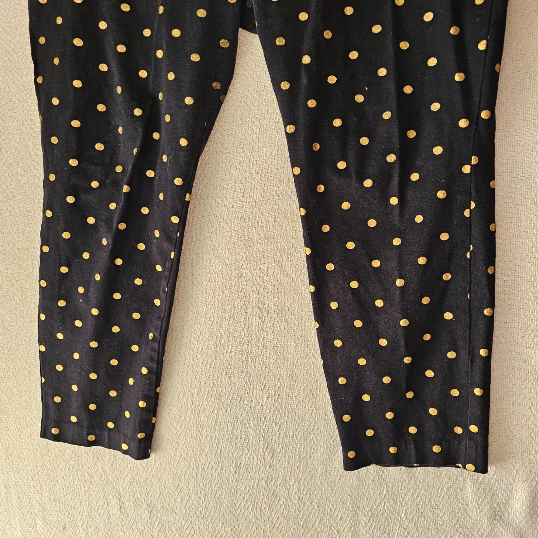 Old Navy Old Navy Pants Cropped Poly Cotton Blend Black Polka Dot High Rise 18 Womens Straight Leg Knit Stretch Regular Size 18 Size 40" / US 18 - 2 Thumbnail