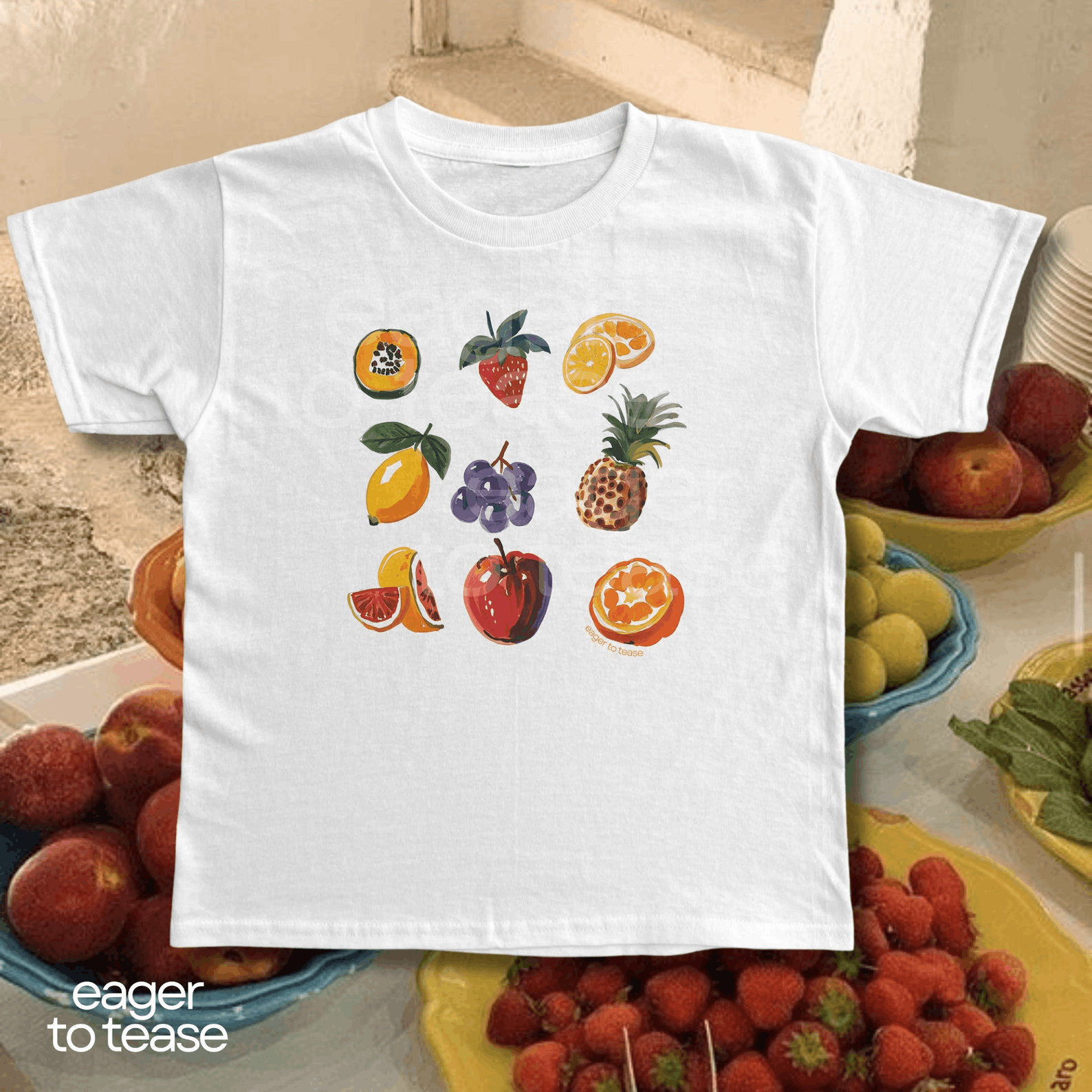 Other Fruit Baby Tee – Aesthetic Scrapbook Graphic Size L / US 10 / IT 46 - 2 Thumbnail