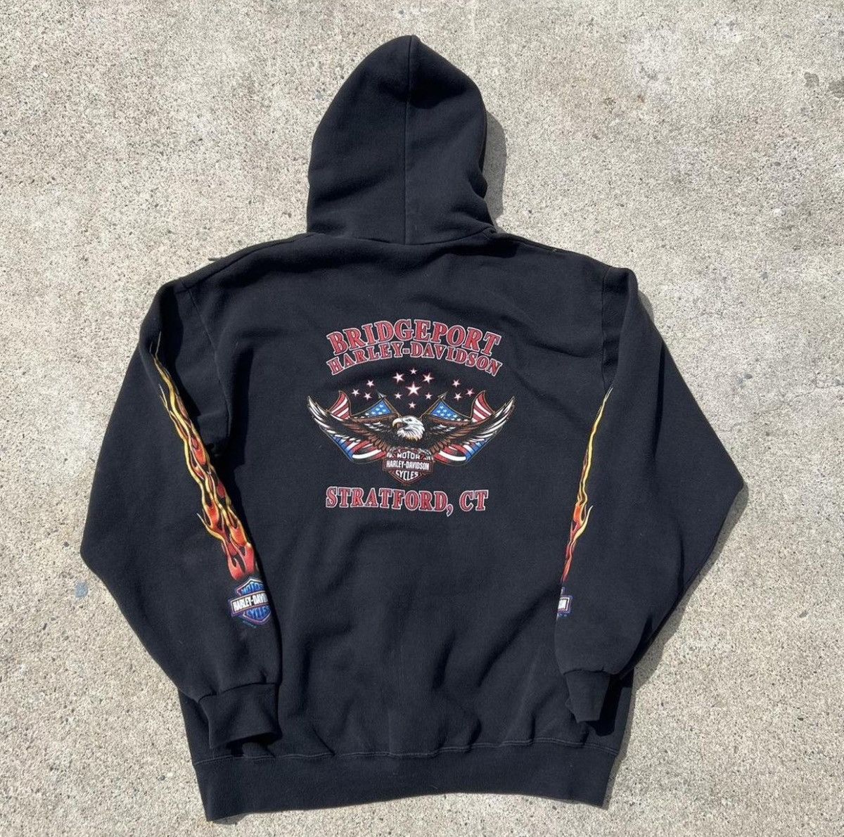 Harley Davidson (L) CRAZY FLAMES VINTAGE Harley Davidson Zip Up Hoodie Size US L / EU 52-54 / 3 - 5 Thumbnail