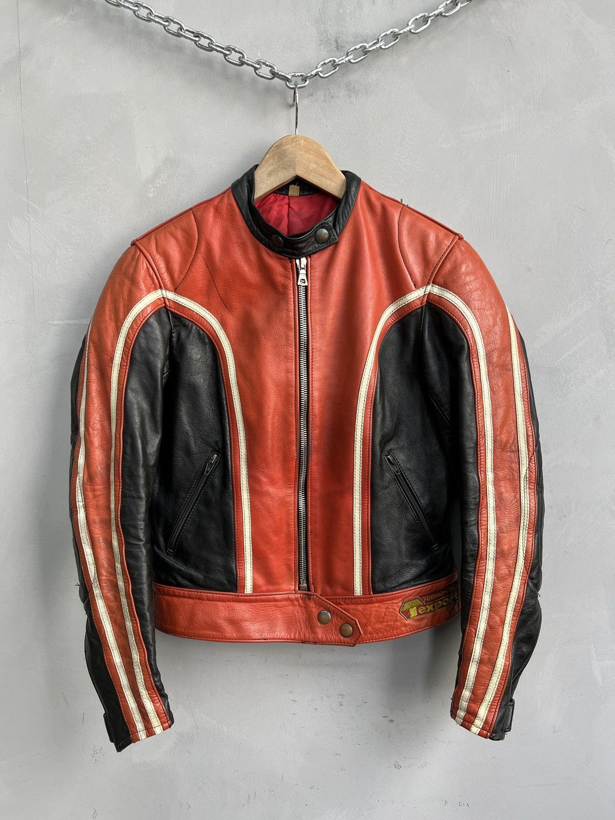 Rare racing moto vetements style cropped leather jacket y2k