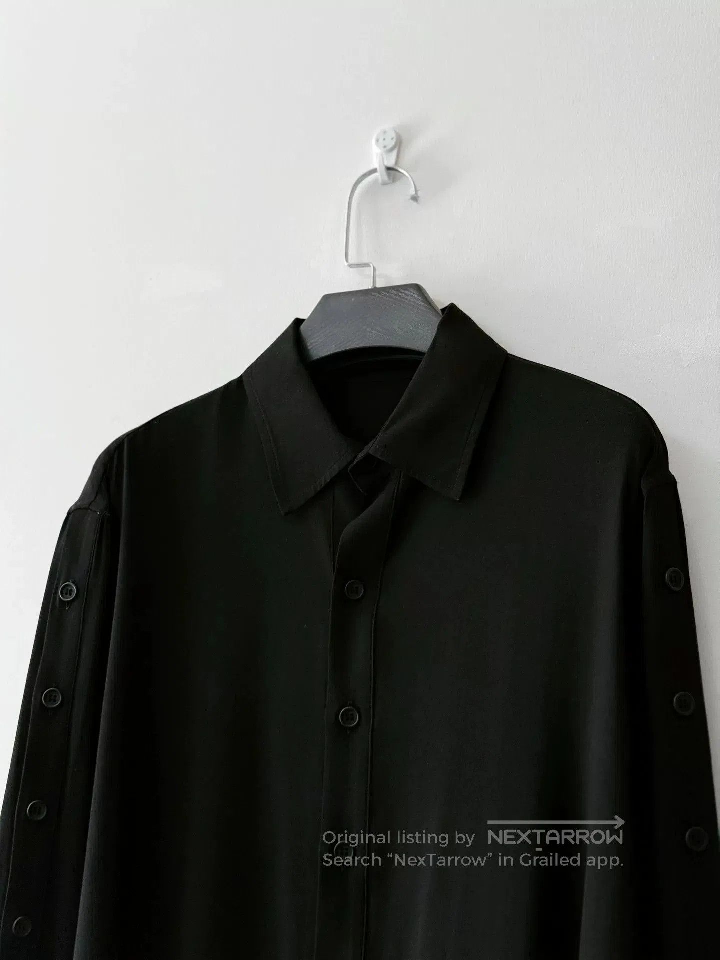 Yohji Yamamoto Black Button-Up Shirt.