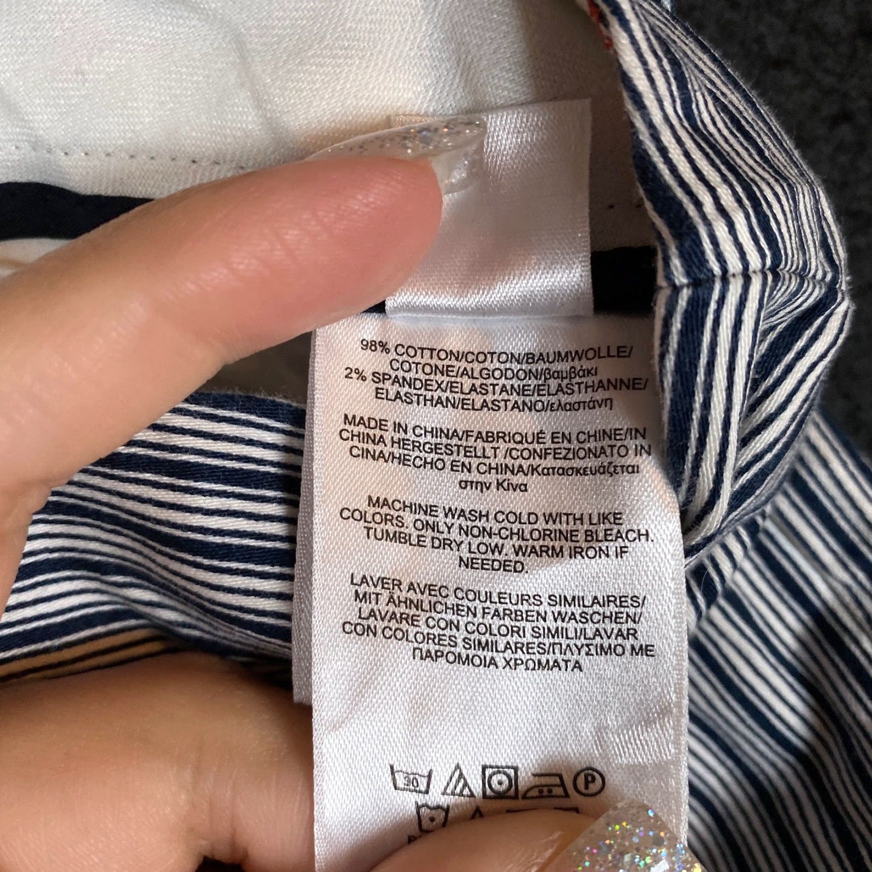 Brooks Brothers Brooks Brothers Womens Pants Blue White Striped Natalie Fit Straight Stretch 4 Size 24" / US 00 / IT 34 - 5 Thumbnail
