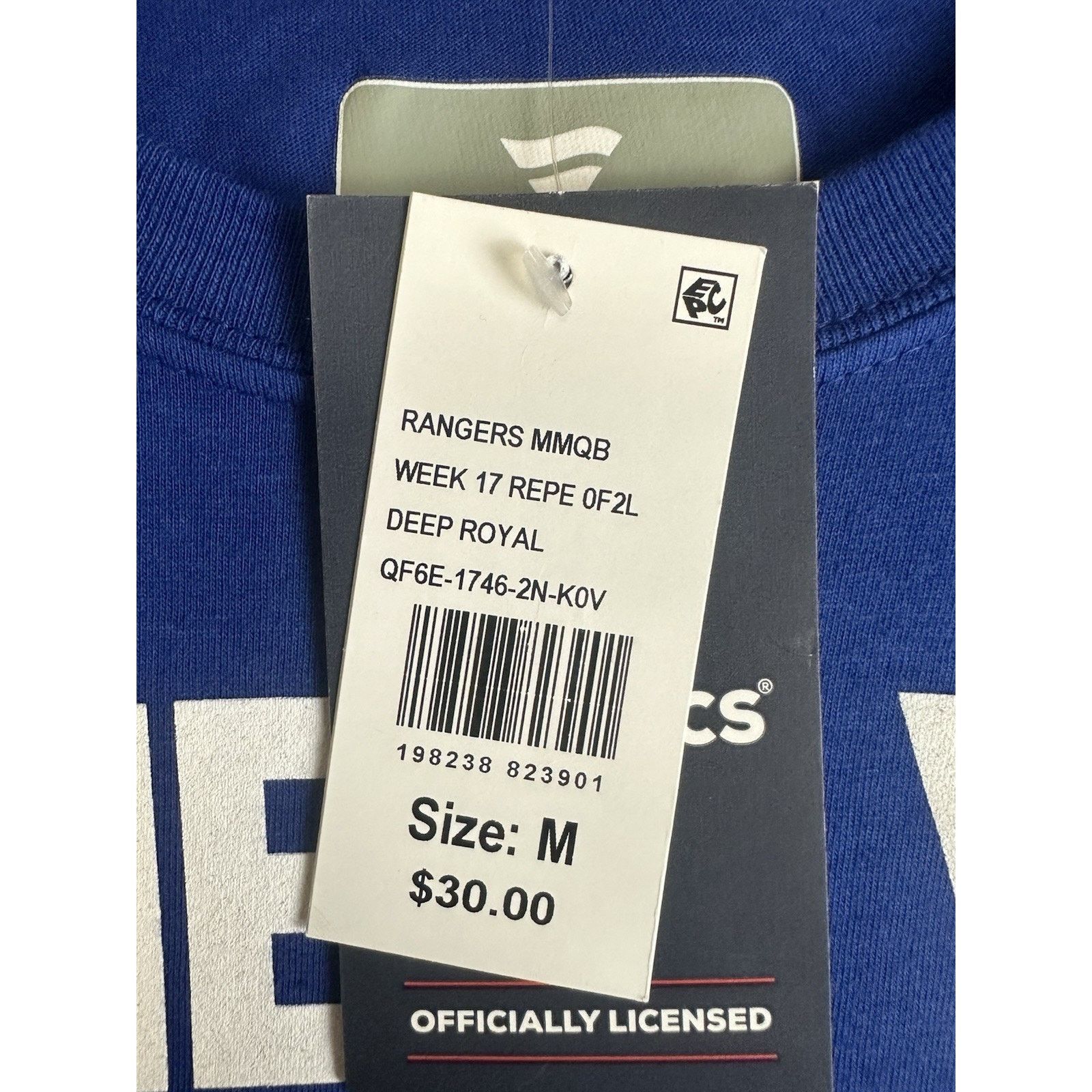 NHL Fanatics New York Rangers NHL Blue VNeck TShirt M Size ONE SIZE - 3 Thumbnail