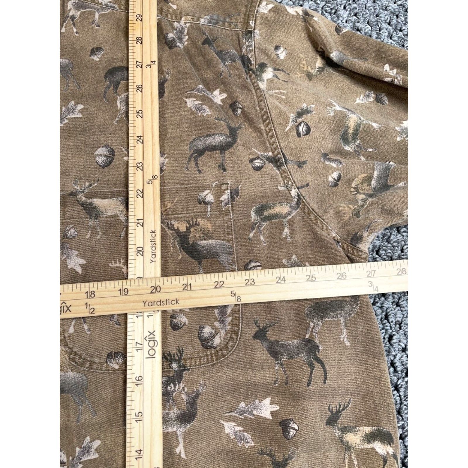 Vintage Cabela's Deer Print Button-Up Shirt Adult XL Tall Brown Long Sleeve Outdoor Nature Mens Size US XL / EU 56 / 4 - 6 Thumbnail