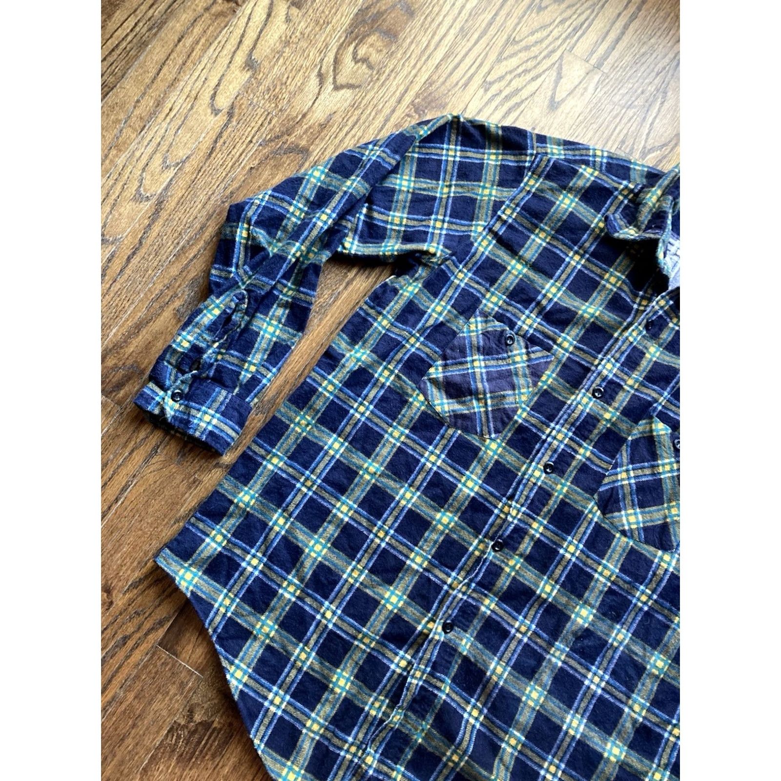 Vintage VINTAGE J. C. Penney Flannel Shirt Mens Large Blue Plaid 80s Cotton Button-Up Long Sleeve Size US L / EU 52-54 / 3 - 2 Thumbnail