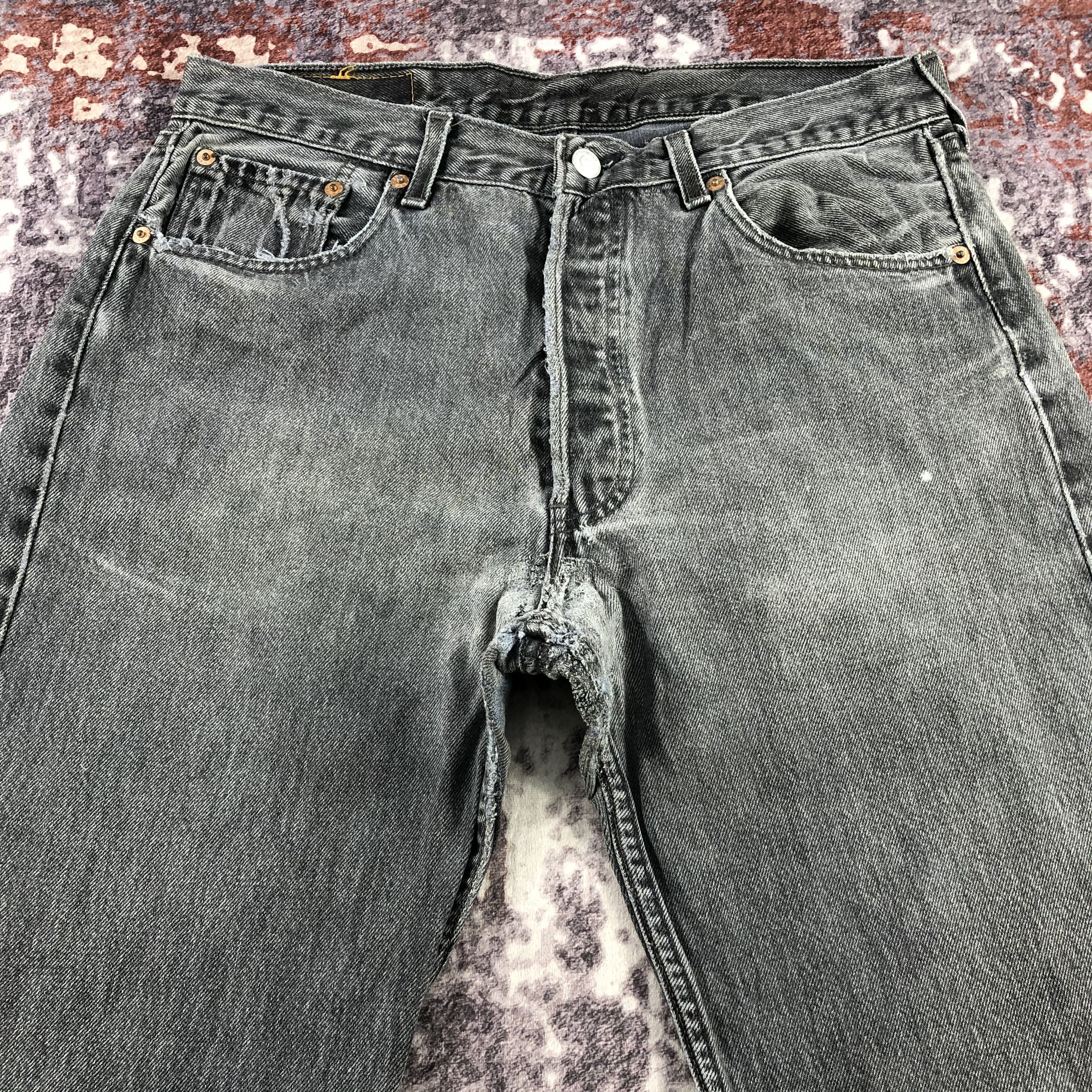 Levi's Vintage Faded Black Levis 501 Jeans-JM3040 Size US 32 / EU 48 - 3 Thumbnail