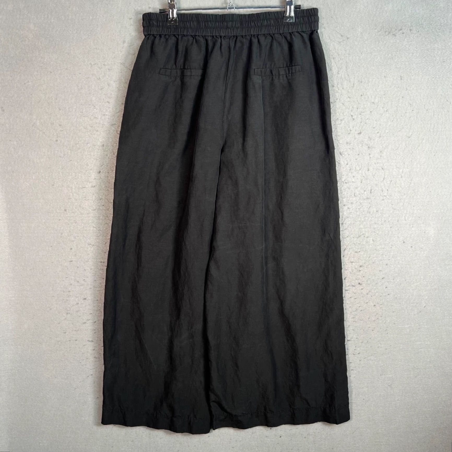 KOBI HALPERIN Kobi Halperin Womens Pants Wide-Leg Linen-Blend Black Medium Cropped High Rise Inseam 26 in Size 32" / US 10 / IT 46 - 2 Thumbnail