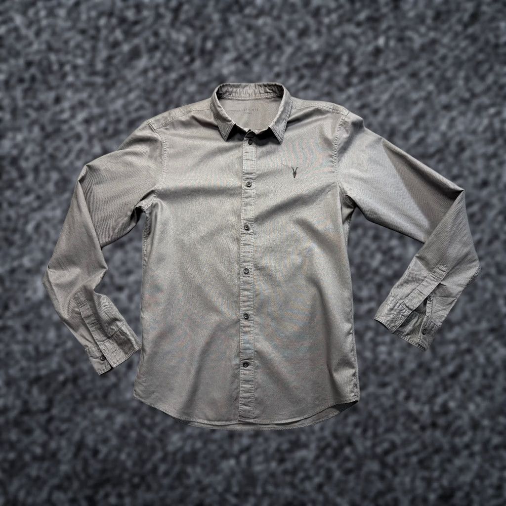 Allsaints AllSaints Button-Up Shirt Mens XS Gray Long Sleeve Size US XS / EU 42 / 0 - 1 Thumbnail