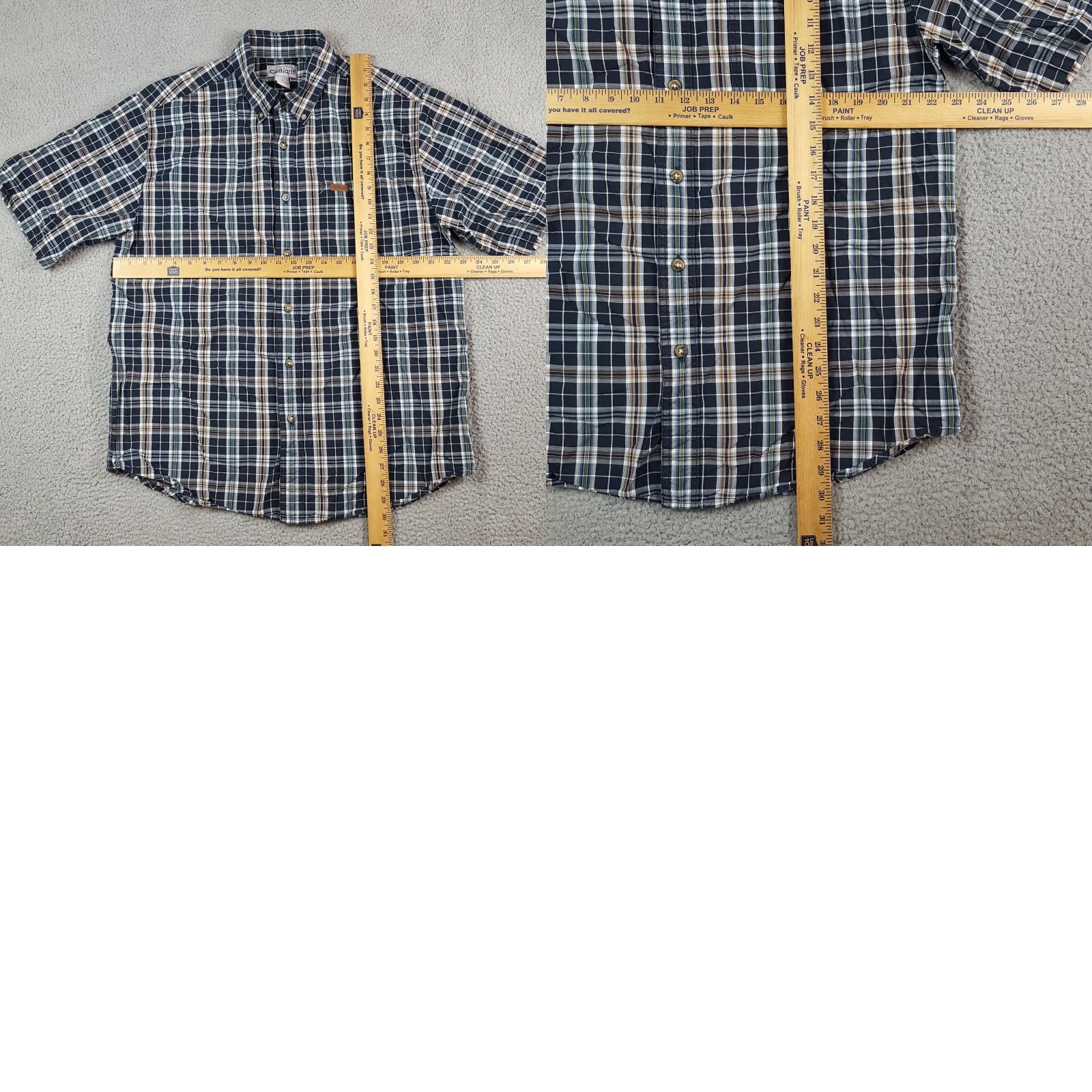 Carhartt VINTAGE Carhartt Blue Plaid Short Sleeve Preppy Size L Button Up Collared Work Shirt Size US L / EU 52-54 / 3 - 8 Thumbnail