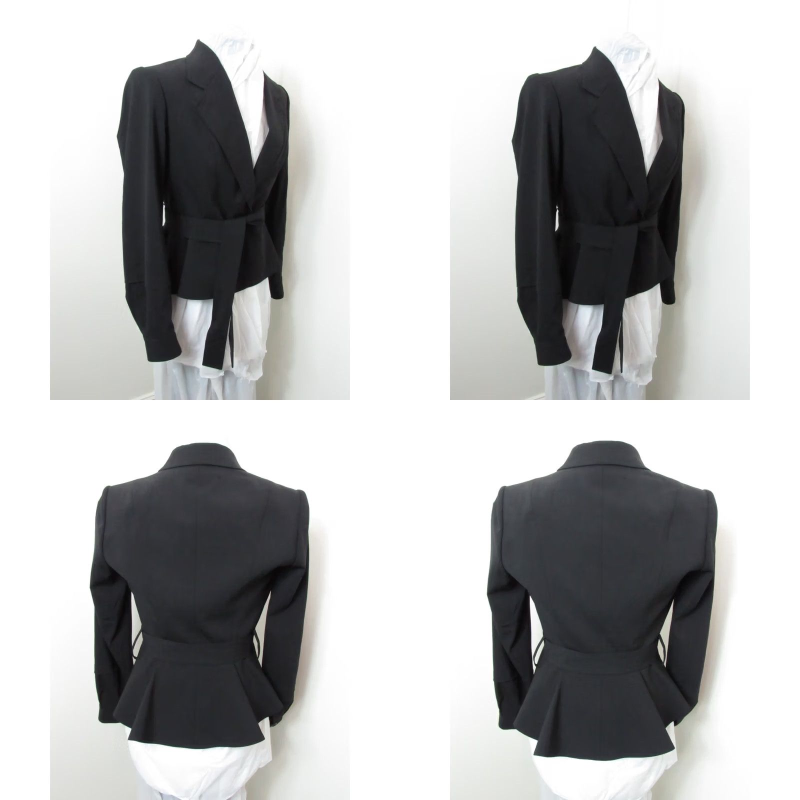 Yves Saint Laurent VINTAGE Saint Laurent Blazer Women Wool Double Breasted Black 42 Collared Padded Fully Lined Vintage YSL Rive Gauche by Tom Ford Size M / US 6-8 / IT 42-44 - 9 Thumbnail