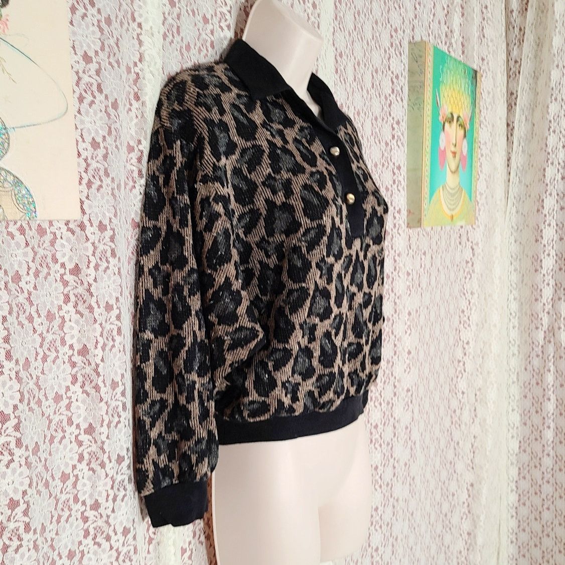 GRAFF Vintage 90s Graff Leopard print oversized cardigan small Size S / US 4 / IT 40 - 3 Thumbnail