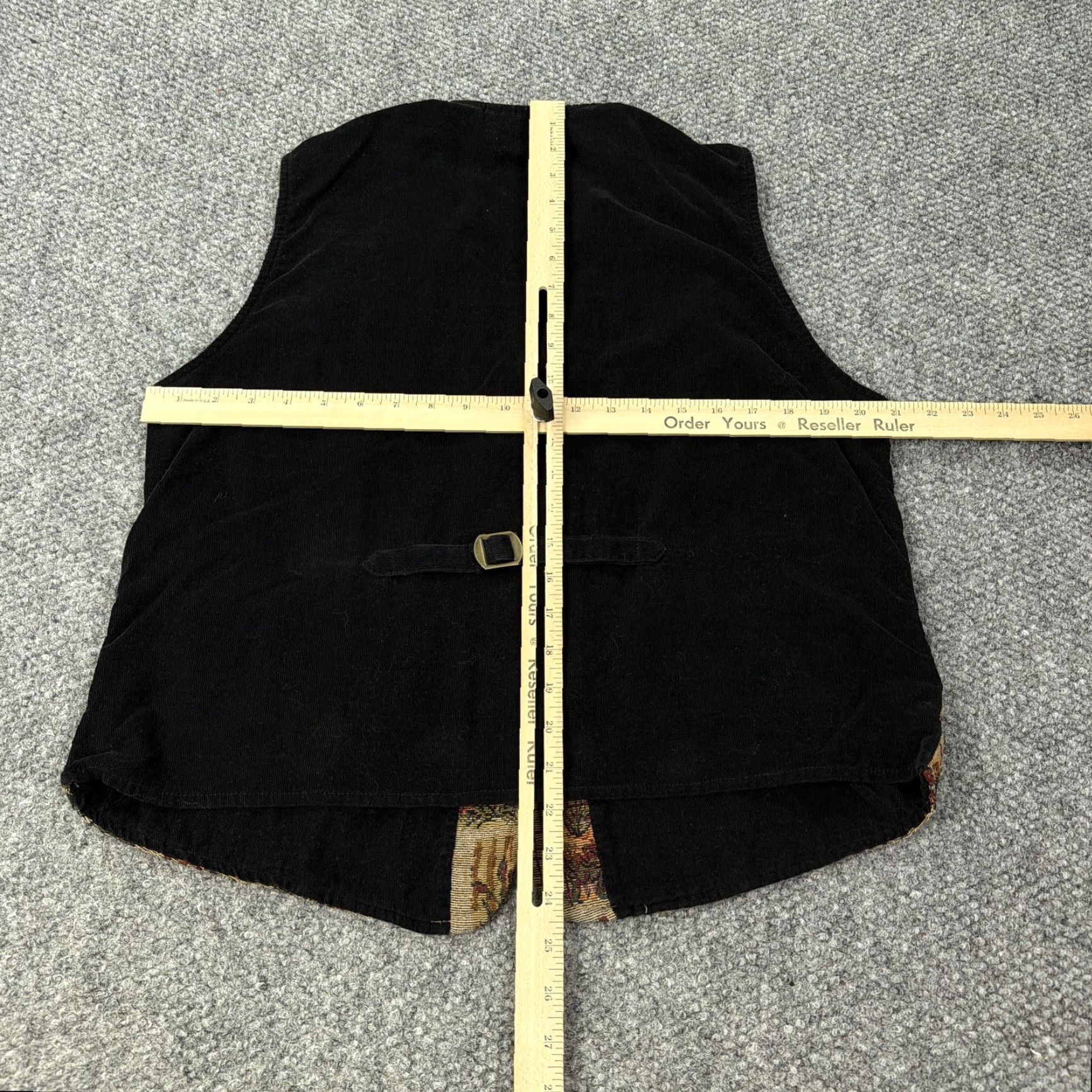 Vintage VEST Woolrich Womens XL Black Tapestry Animal Print Corduroy Back Lined Size XL / US 12-14 / IT 48-50 - 5 Thumbnail