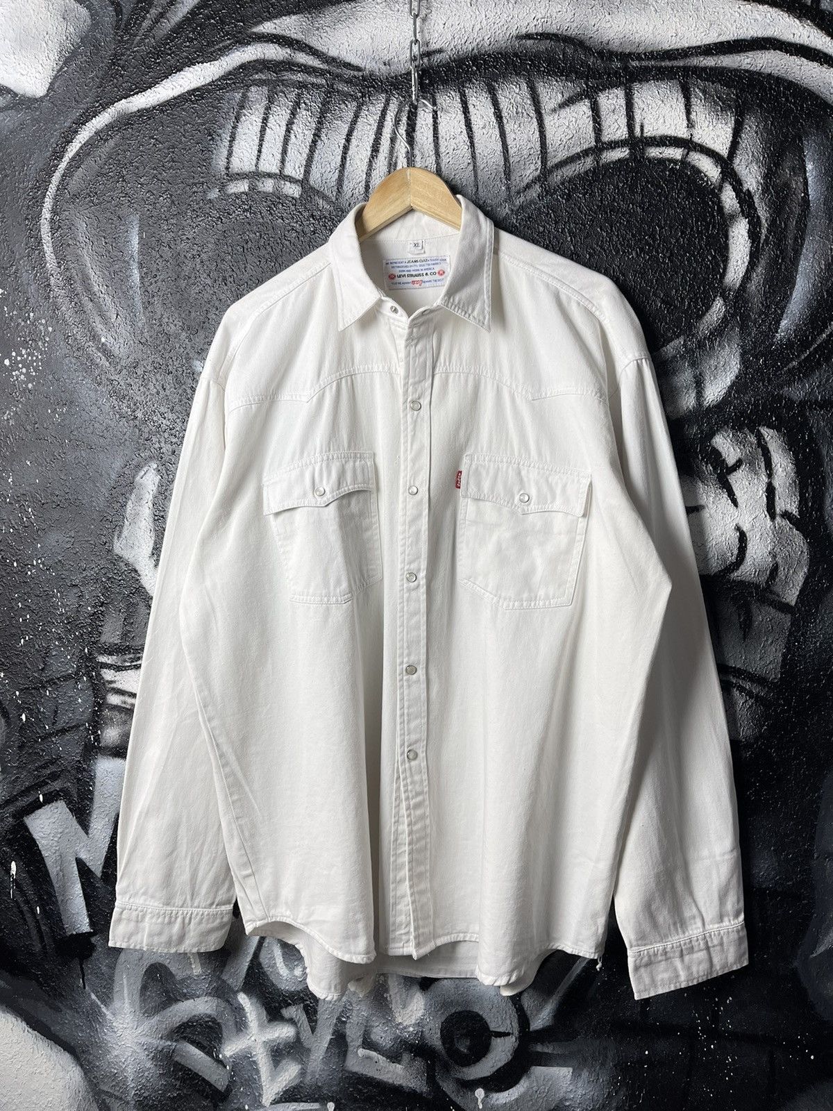 Levi's Vintage Levi’s Western White Shirt Long Sleeve Men’s Size XL Size US XL / EU 56 / 4 - 1 Thumbnail