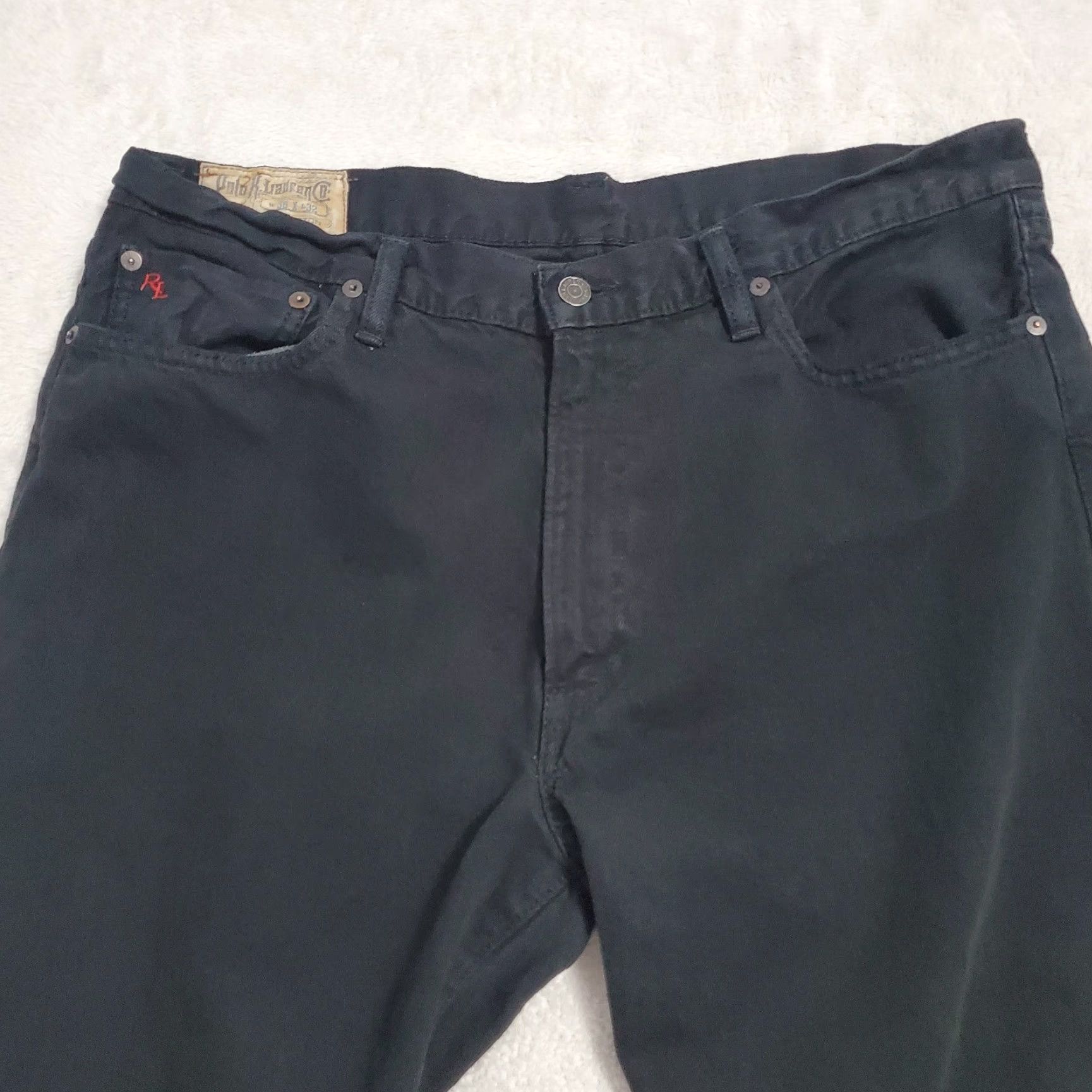 Polo Ralph Lauren Polo Ralph Lauren Jeans Mens 36x32 Black Straight Mid Rise 100% Cotton Denim Size US M / EU 48-50 / 2 - 4 Thumbnail
