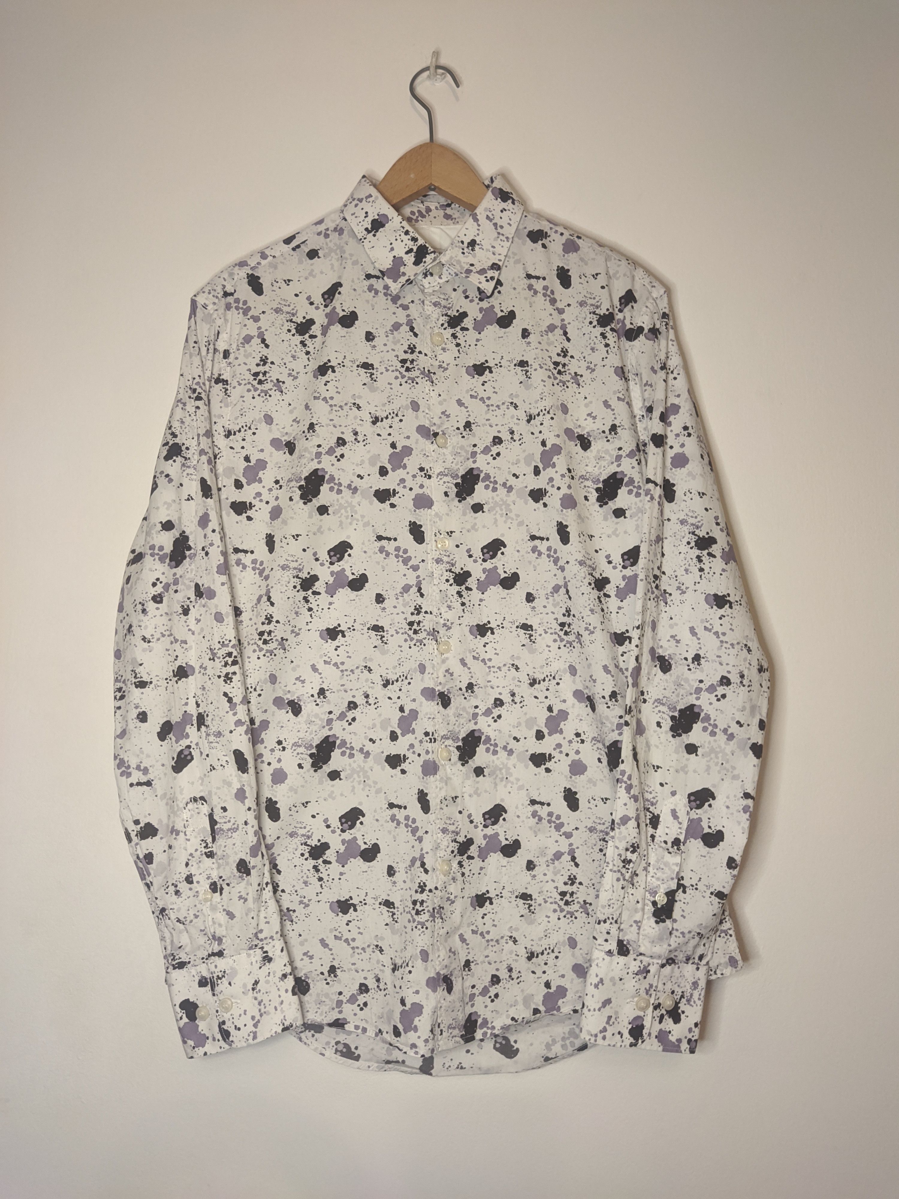 Tiger of Sweden Tiger of Sweden Farrell 4 Slim Fit Printed Shirt White Size US M / EU 48-50 / 2 - 1 Thumbnail
