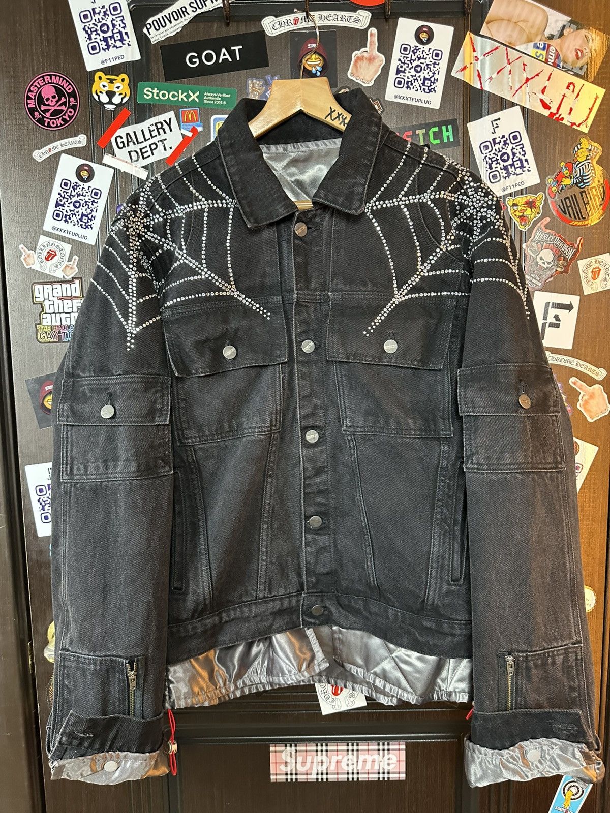 Sp5der × Young Thug OG Spider Worldwide 2019 Denim Jacket RARE Size US M / EU 48-50 / 2 - 2 Thumbnail