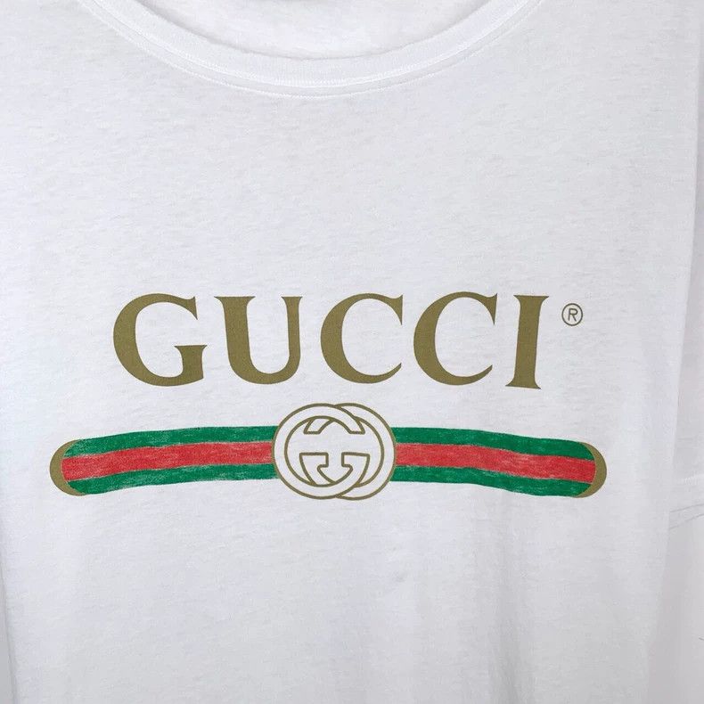 Gucci Gucci Logo letter printed round-neck white cotton short-sle Size US M / EU 48-50 / 2 - 4 Thumbnail