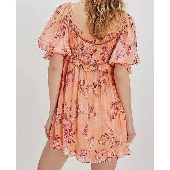 Free People NWT FP Sexy Marney Women's Pink Floral Mini Dress M Boho Ch Size M / US 6-8 / IT 42-44 - 2 Thumbnail