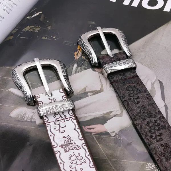 Other Western Floral Embossed Leather Belt Size ONE SIZE - 7 Thumbnail