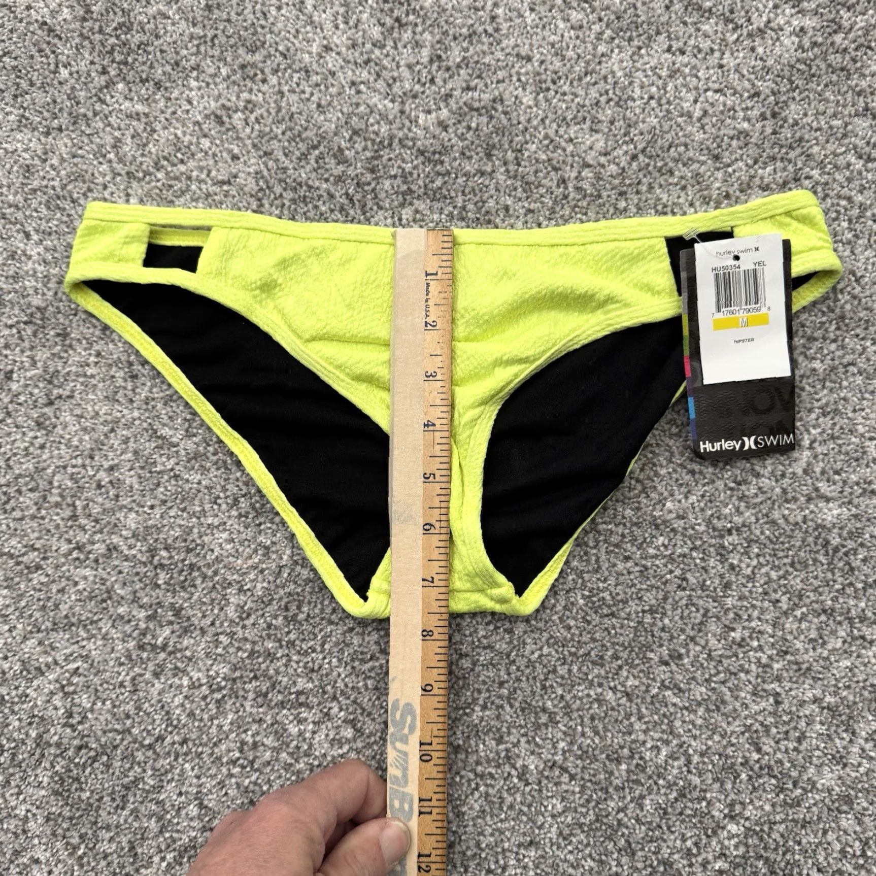 Hurley Hurley Swim Bikini Bottom M Women Cheeky Neon Yellow Rave Y2K Surf Spring Break Festival Size 32" / US 10 / IT 46 - 5 Thumbnail