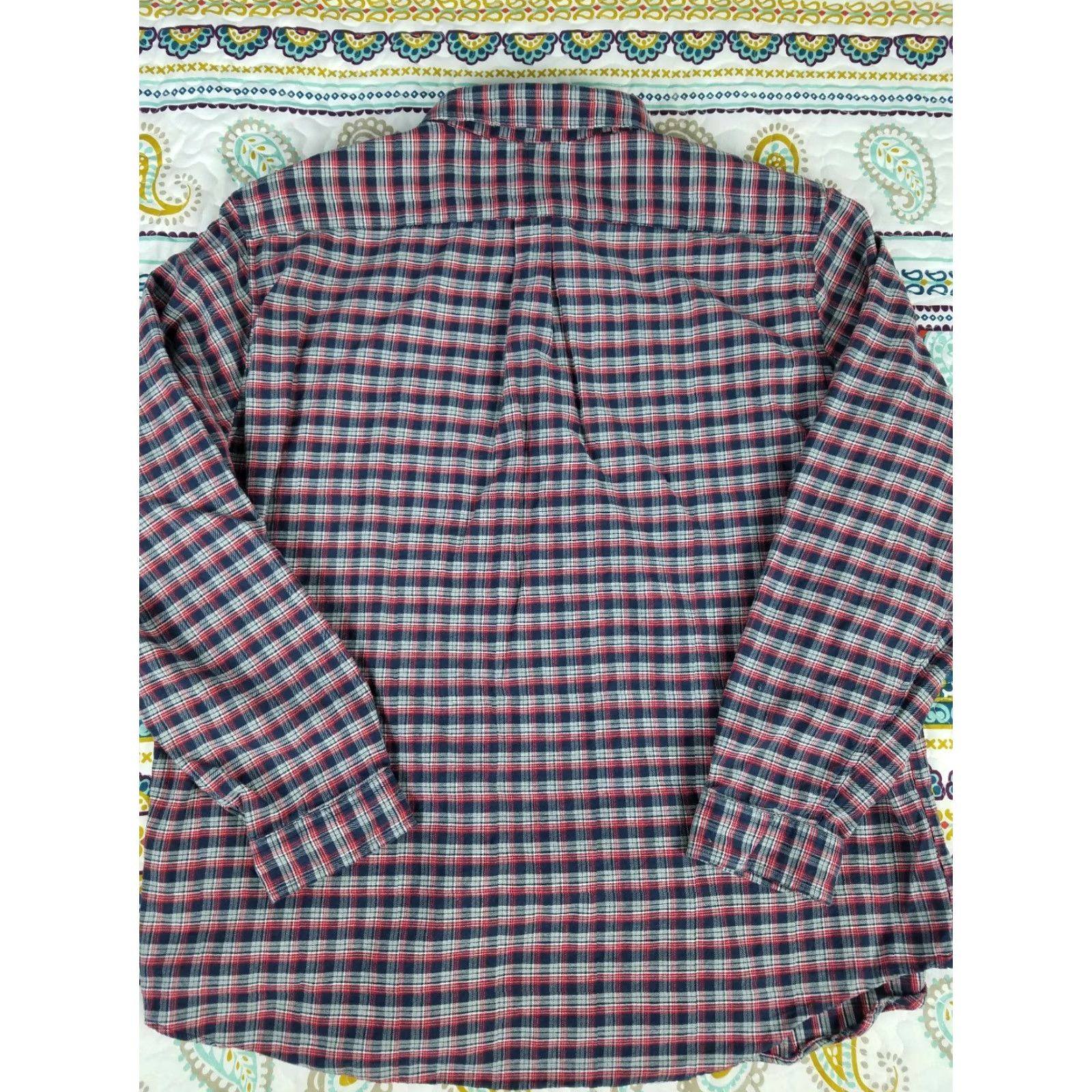 Chaps VINTAGE Chaps Ralph Lauren Polo Shirt Long Sleeve Button Up 2XL Red Checkered Mens Size US XXL / EU 58 / 5 - 4 Thumbnail