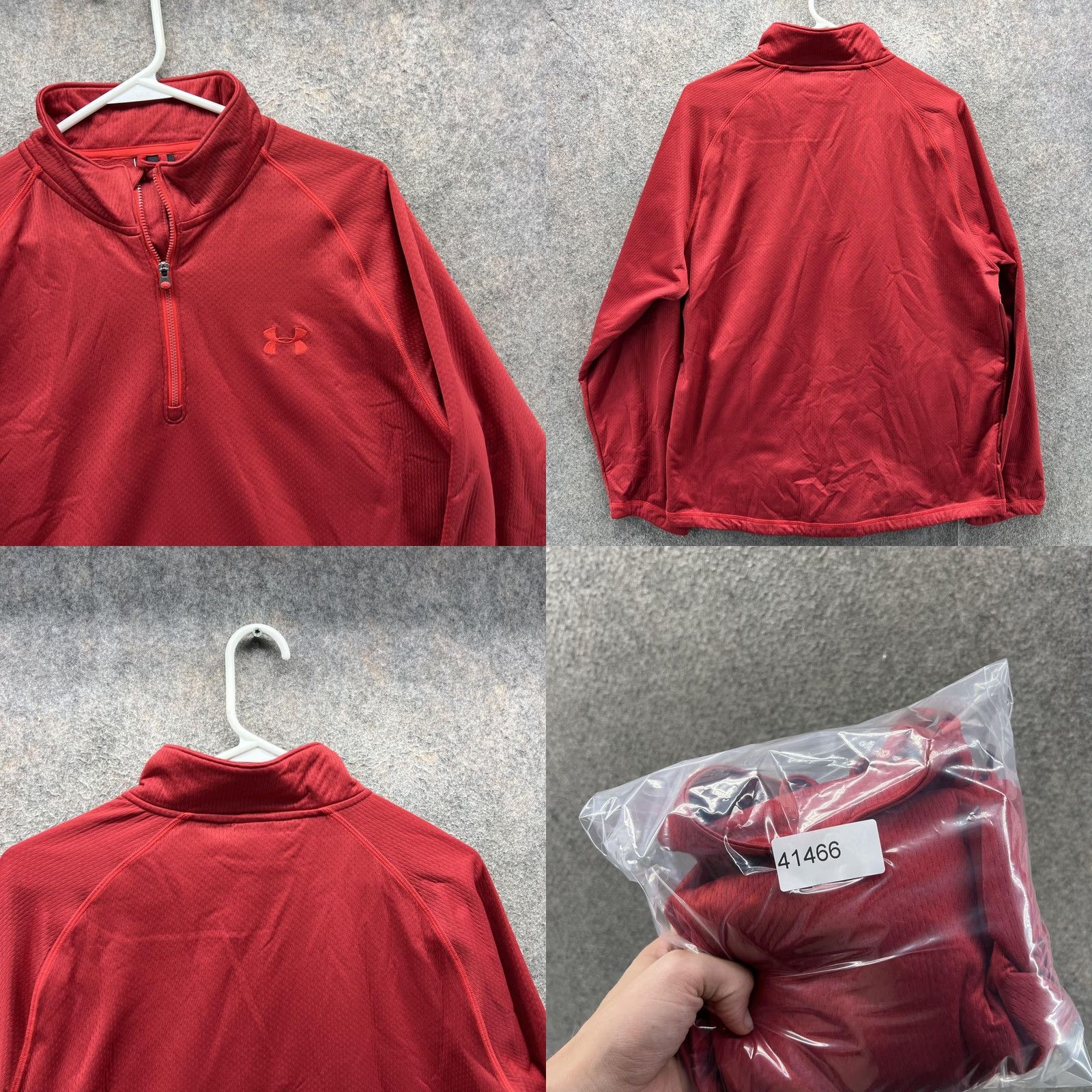 Under Armour Under Armour Pullover Mens L Red 1/4 Zip Long Sleeve Athletic Running Top Size US L / EU 52-54 / 3 - 8 Thumbnail