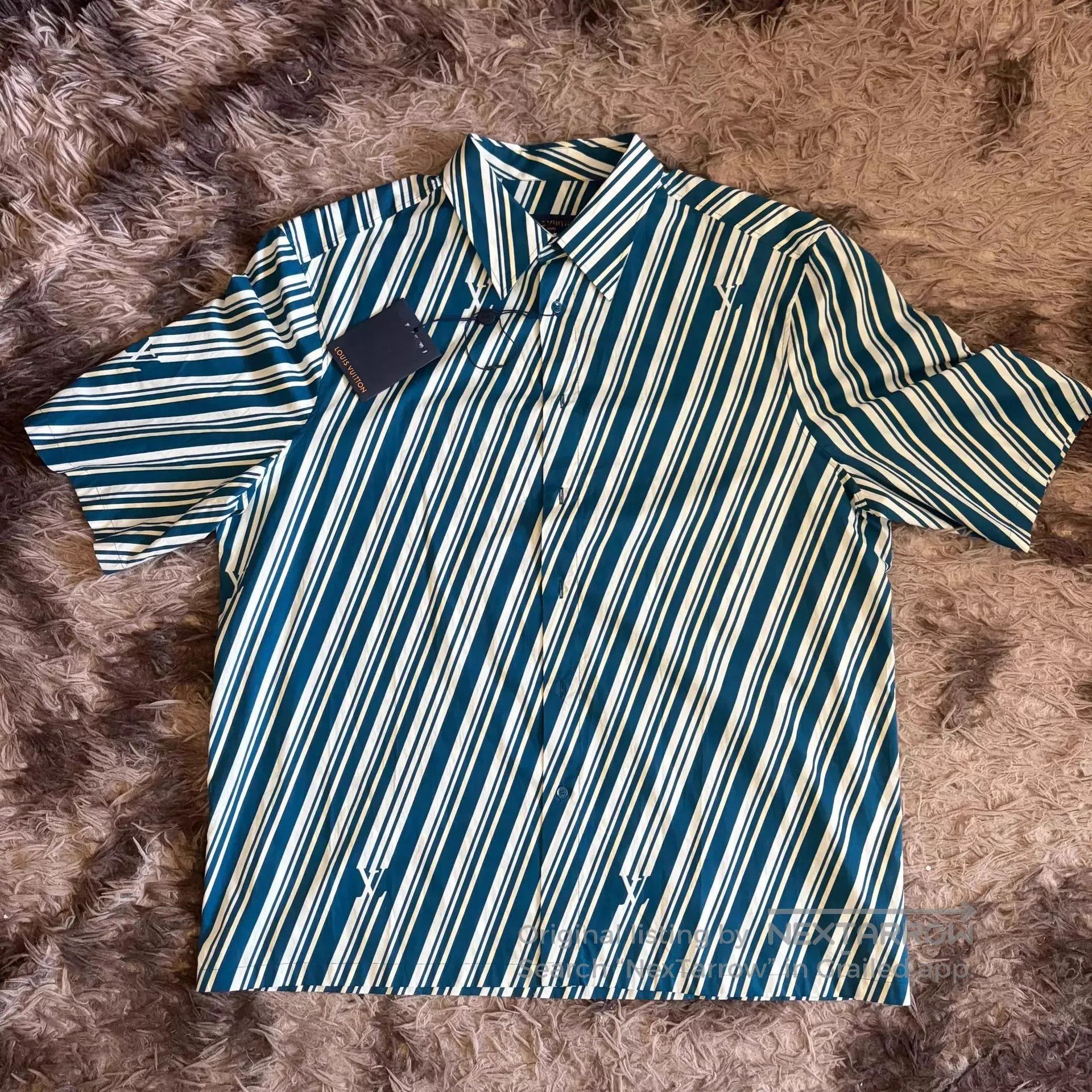 Louis Vuitton Multi Striped Short Sleeve Button-Up Shirt. Size US XXL / EU 58 / 5 - 1 Thumbnail
