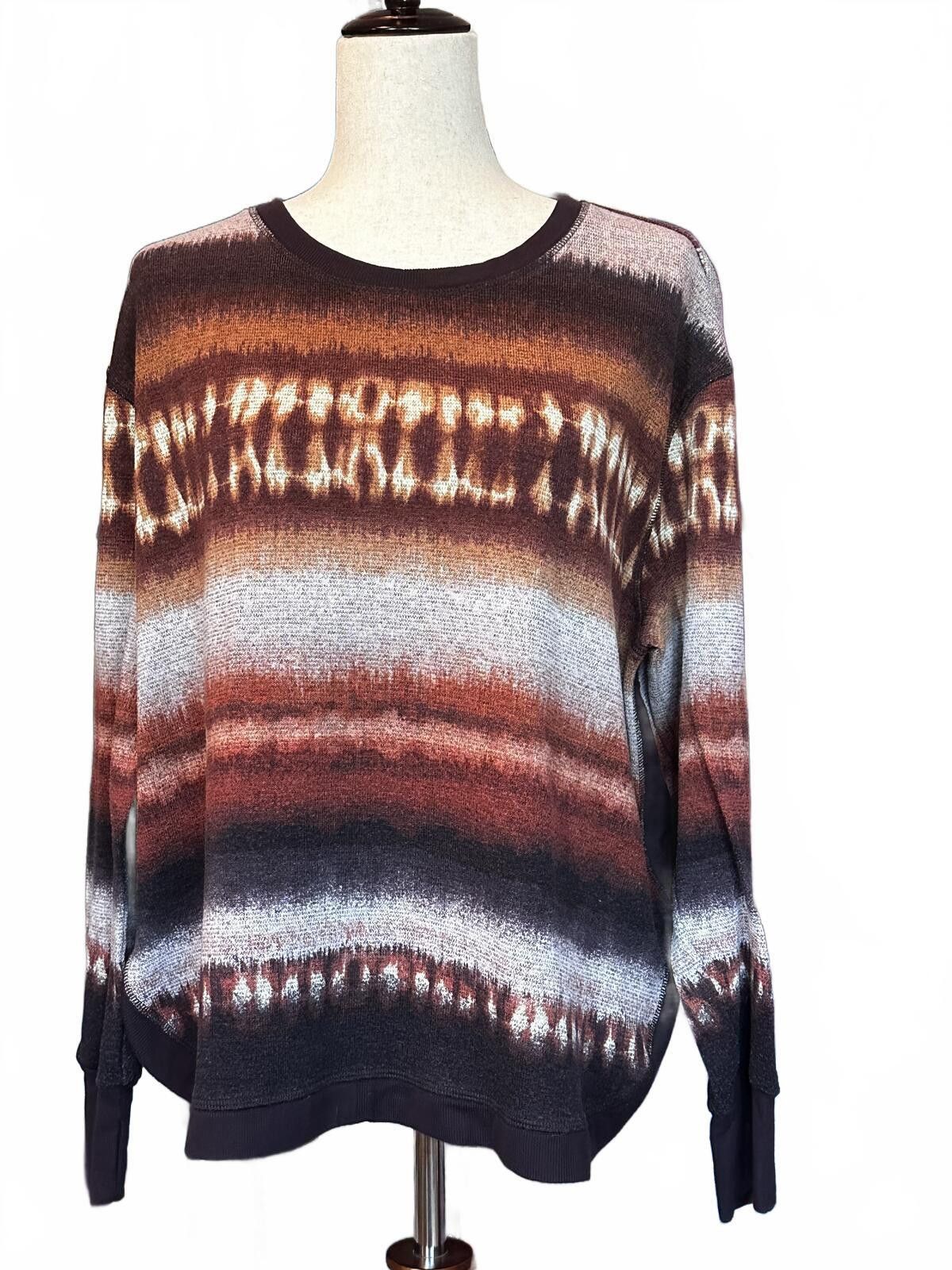 Other Les Serein Brown and Gray Tie-Dye Pattern Sweater Size XL / US 12-14 / IT 48-50 - 1 Thumbnail