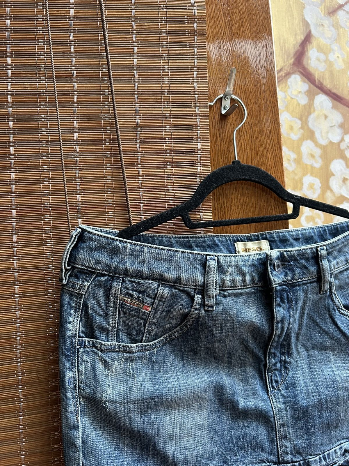Diesel Vintage Y2K Diesel Denim Washed Distressed Faded Mini Skirt Size 30" / US 8 / IT 44 - 3 Thumbnail